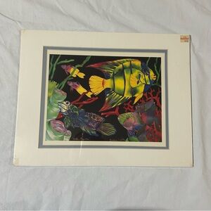 Vintage Barbara Wallace lithograph sea life NWT